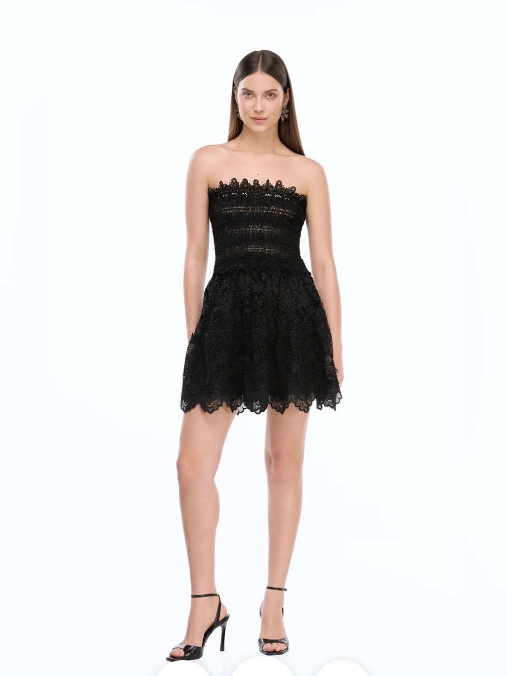 Waimari Vallarta Dress in Black Lace Strapless